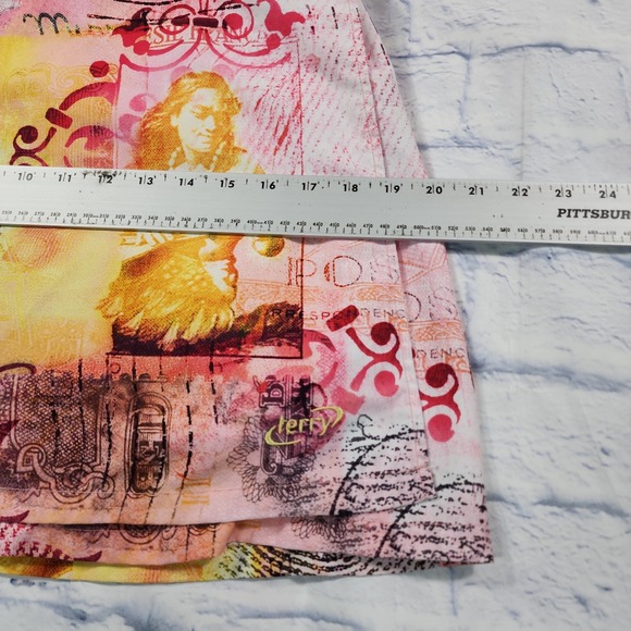 Terry Cycling WOMENS SZ M Bike Wrap Skirt Skort Pink Hula Girl Print VINTAGE Y2K - Picture 8 of 15